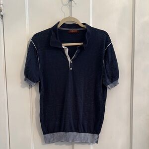 7 for all mankind. Navy Blue Polo Shirt. L